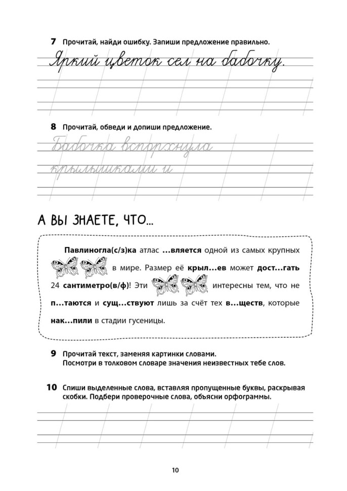 Рабочая тетрадь «Логоментальные прописи и тренажеры для начальной школы. Насекомые». Обучение чтению и письму. Нейропрописи | Нейропрописи