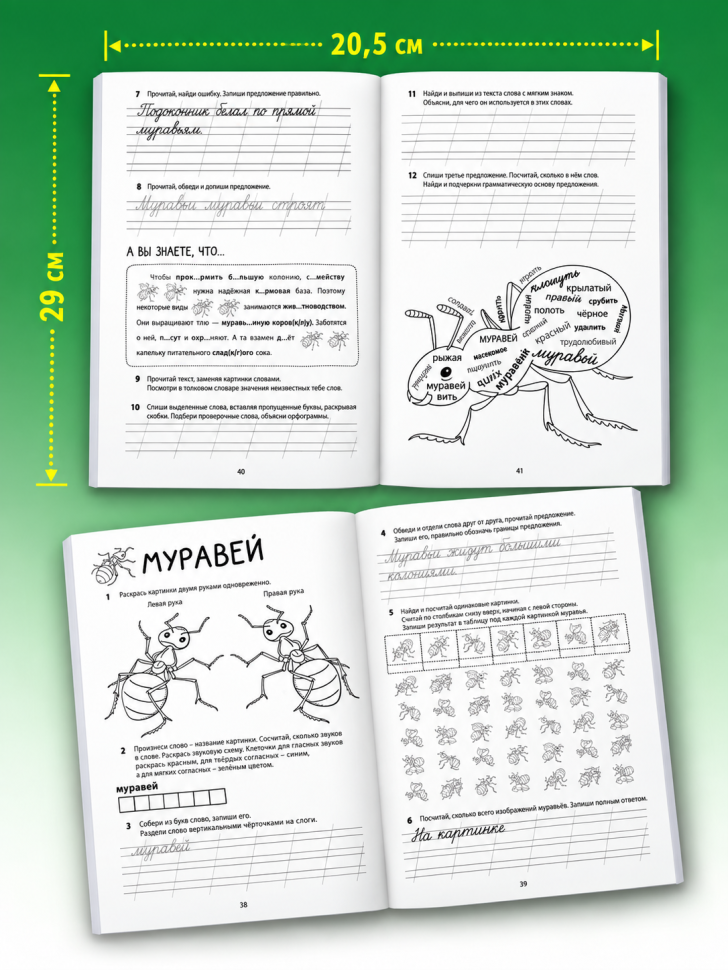 Рабочая тетрадь «Логоментальные прописи и тренажеры для начальной школы. Насекомые». Обучение чтению и письму. Нейропрописи | Нейропрописи