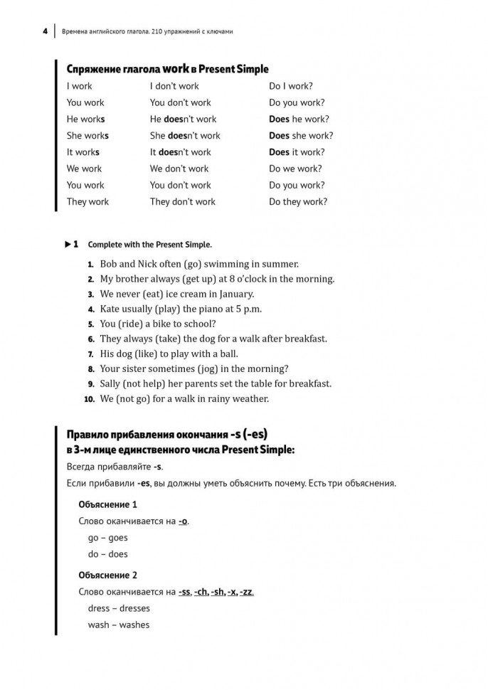 Времена английского глагола. 210 упражнений с ключами