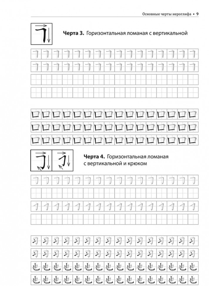 Учимся писать китайские иероглифы. Прописи с упражнениями. Часть 1
