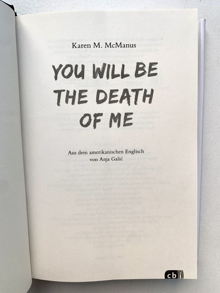 Karen M. McManus "You Will Be The Death Of Me" / Карен М. Макманус "Вы станете моей смертью" | Книги других издательства