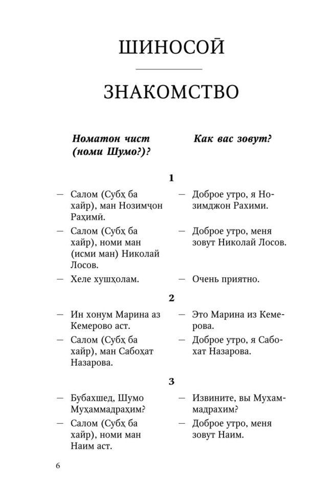 Разговорный таджикский в диалогах