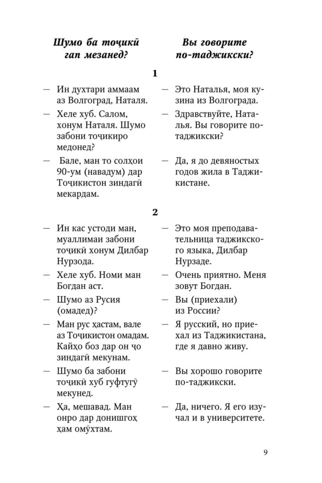 Разговорный таджикский в диалогах